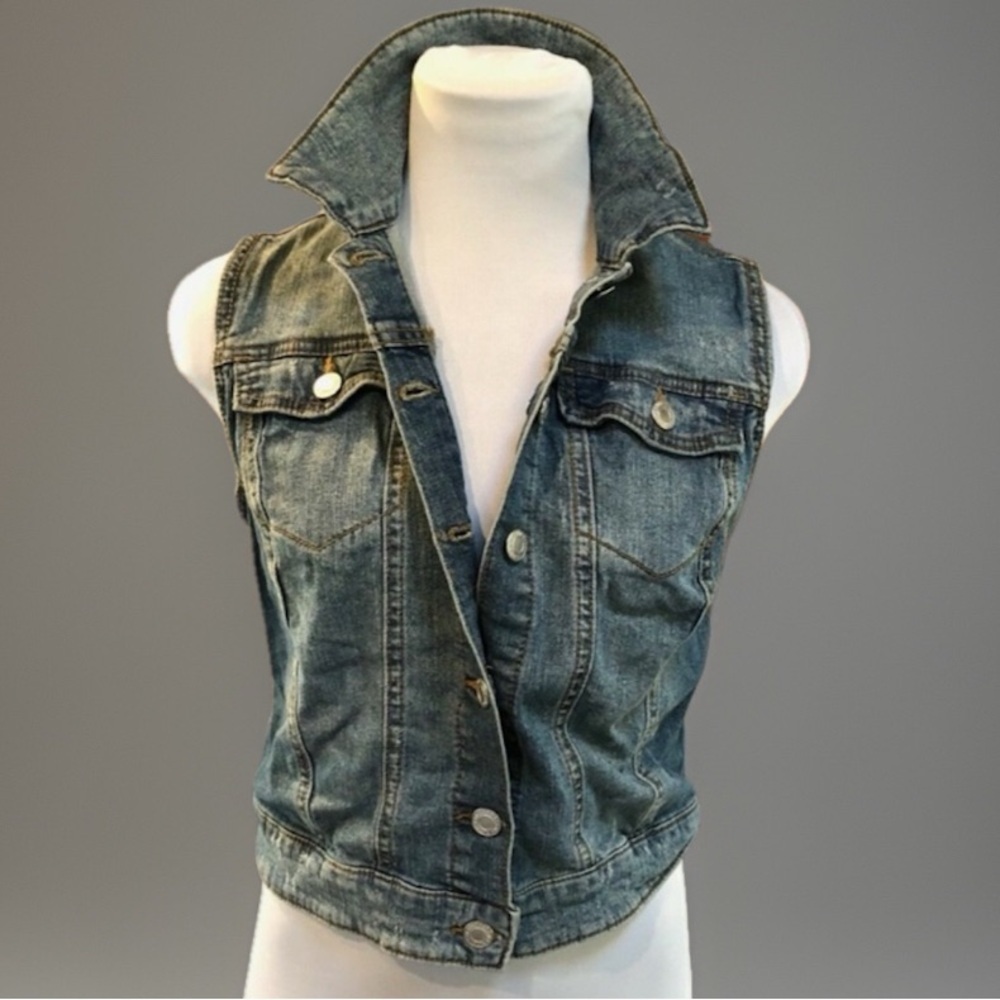 BoHo Rocker Layering Blue Jean Layering Vest Top